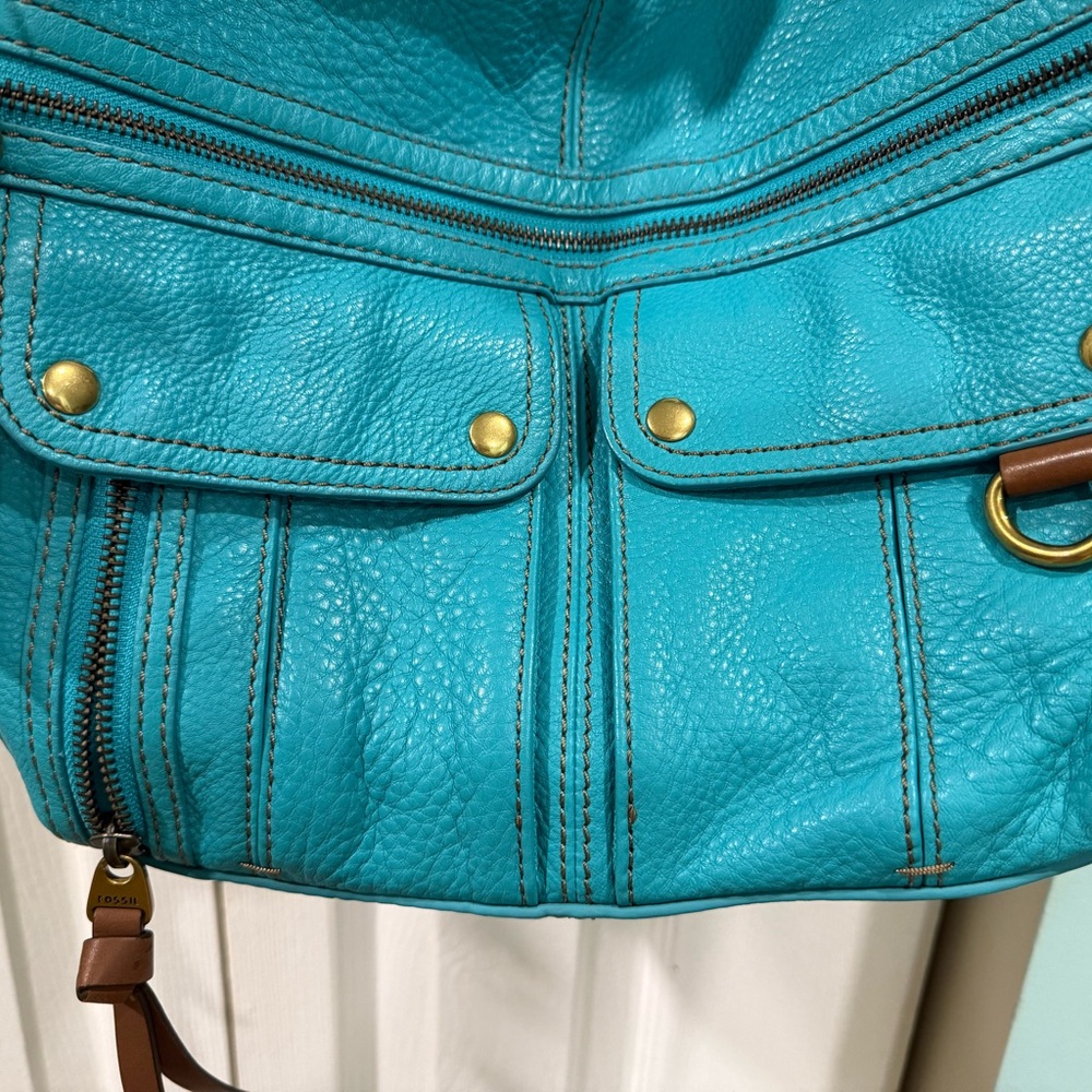 Yellow and Blue FOSSIL pebbleleather Women's Shoulder/Crossbody Bags (set of 2) - Picture 4 of 16